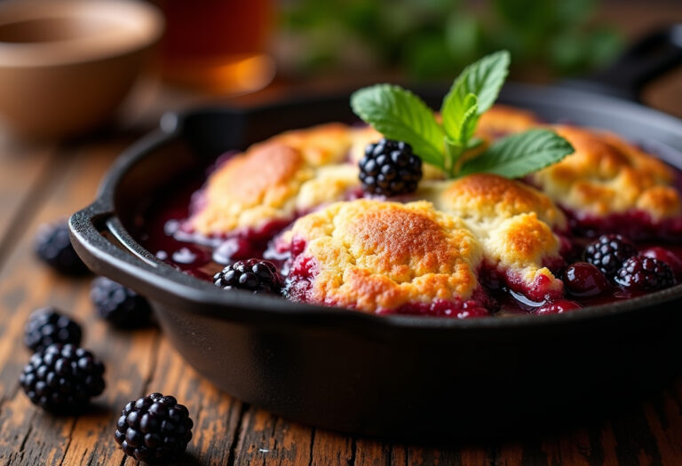 Easy Skillet Blackberry Cobbler