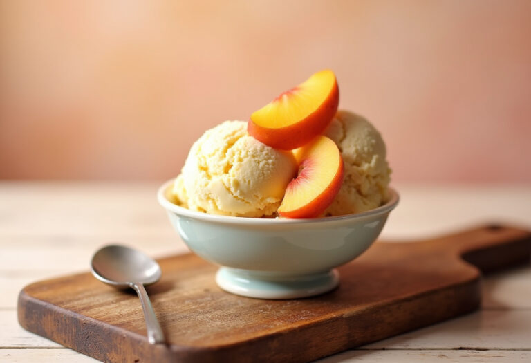 Homemade Peach Ice Cream