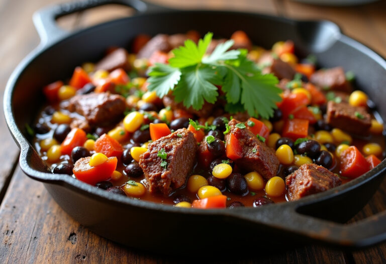 20-Minute Smothered Beef Burrito Skillet