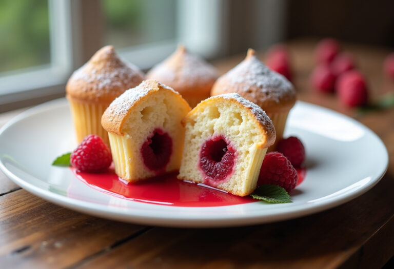 Almond Wedding Cake Cupcakes with Raspberry Filling