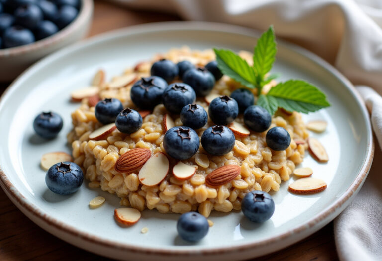 Baked Oats with Blueberries and Almonds