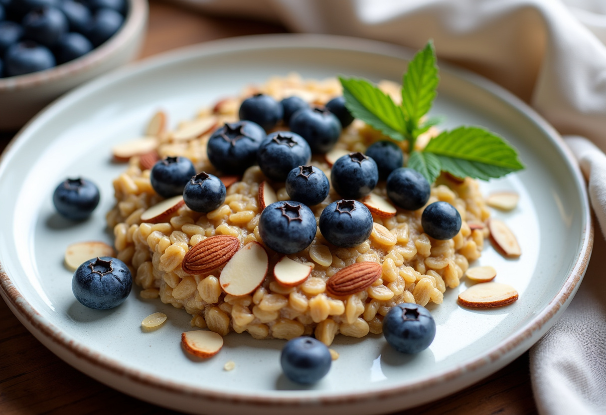 Baked Oats with Blueberries and Almonds