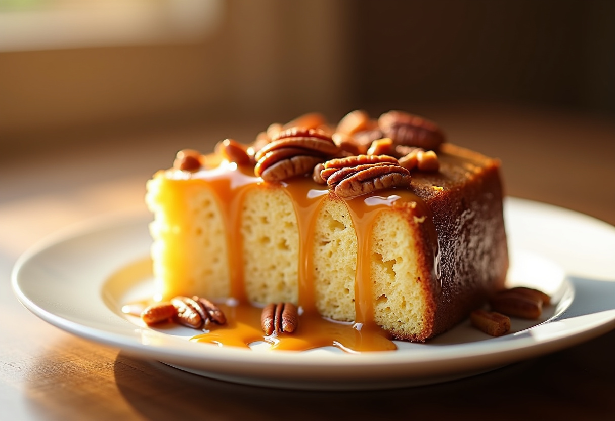 Banana Pecan Caramel Cake