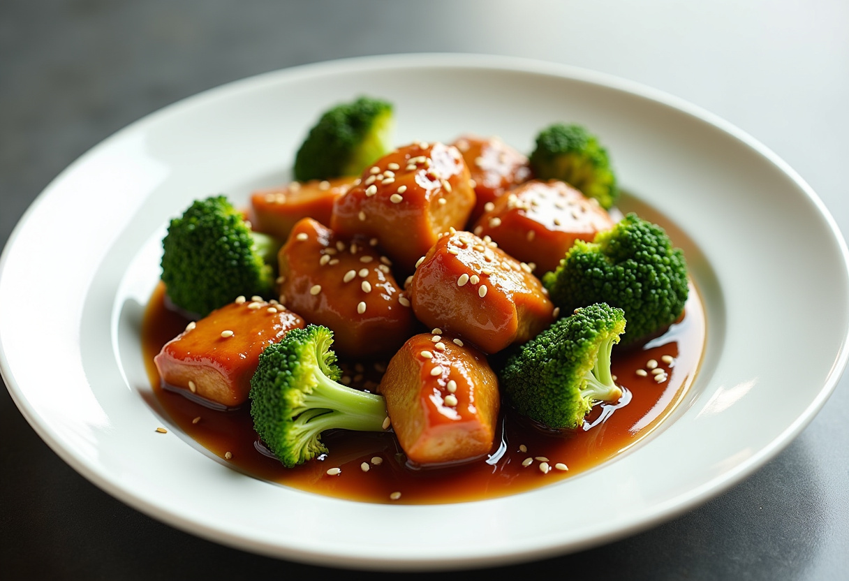 Bourbon Chicken with Broccoli