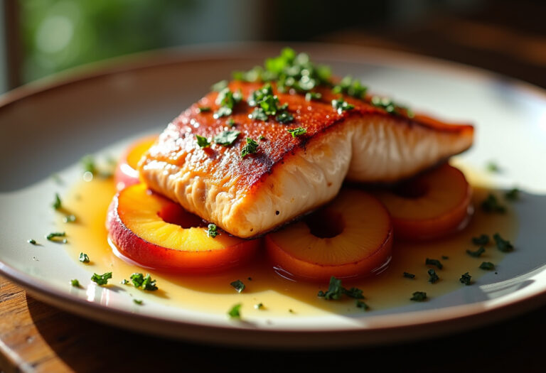 Bourbon Peach Roasted Salmon