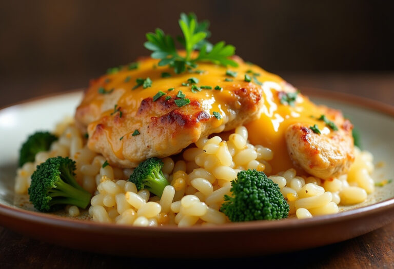Broccoli, Rice, Cheese, and Chicken Casserole