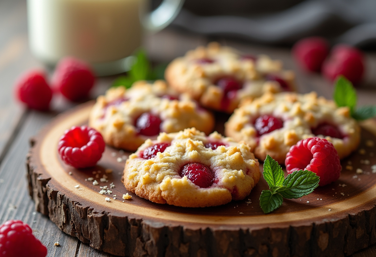 Buttery Raspberry Crumble Cookies