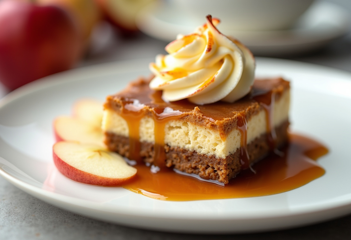 Caramel Apple Blondie Cheesecake