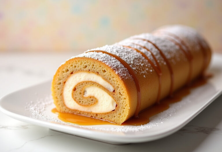Caramel Banana Cake Roll