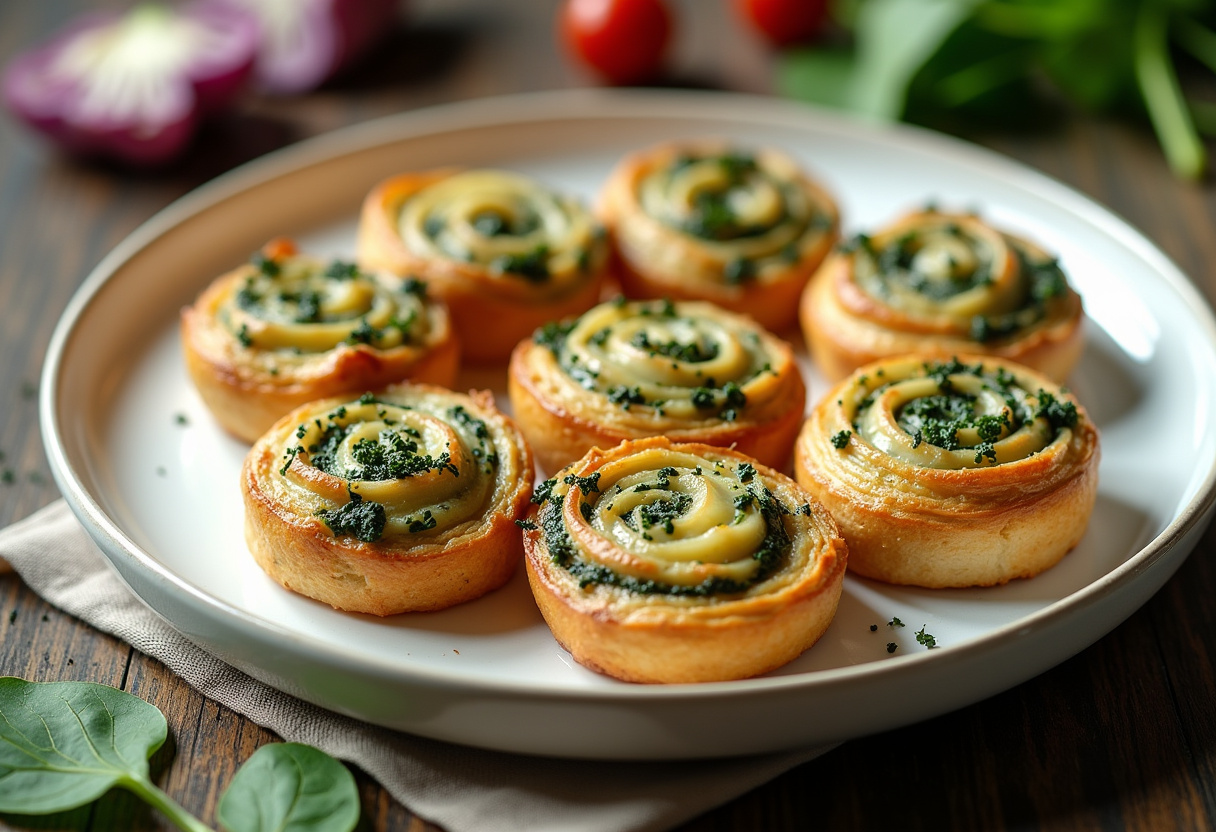 Cheesy Spinach and Artichoke Pinwheels