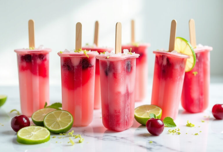 Cherry Lime Ice Pops