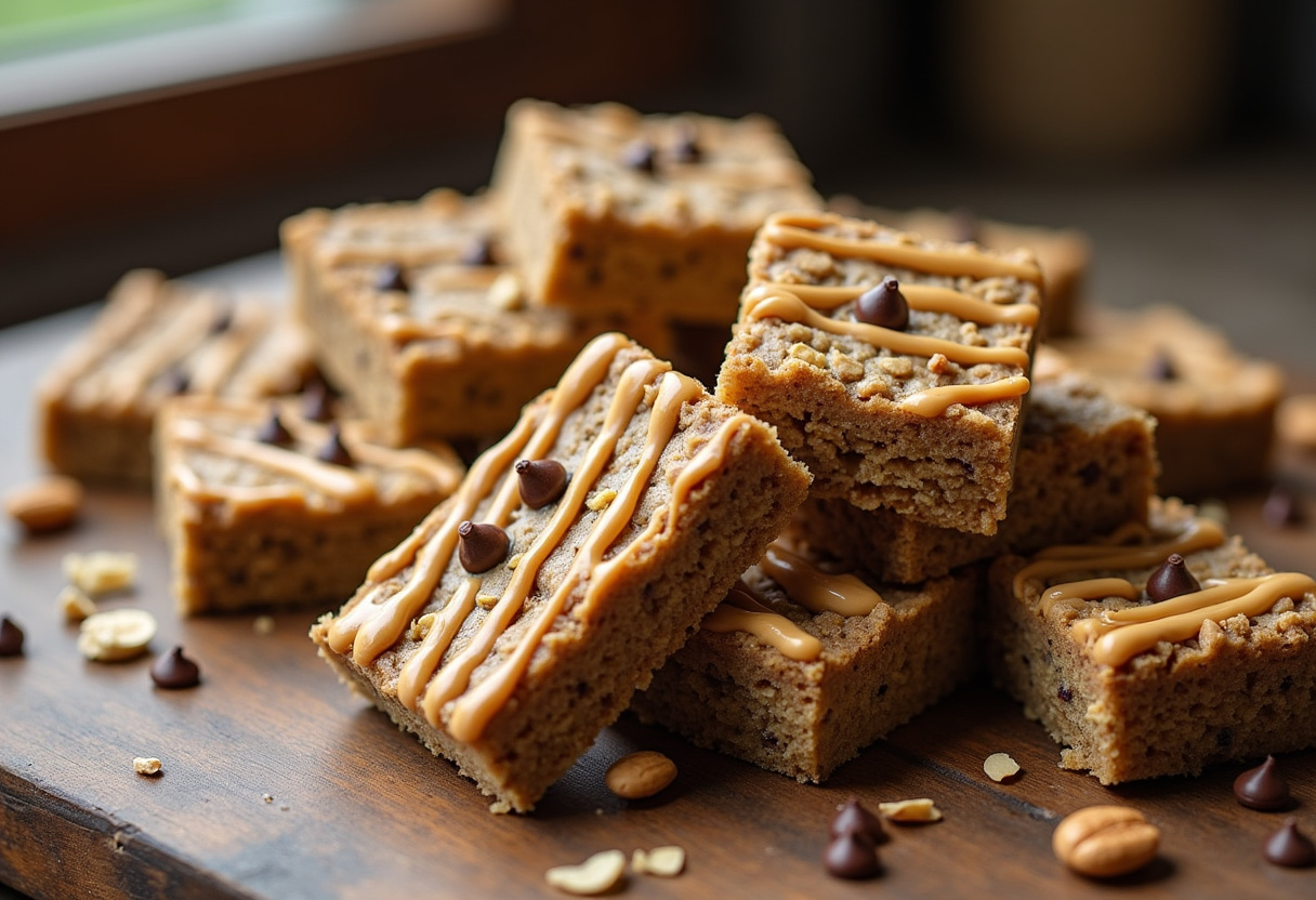 Chocolate Chip Peanut Butter Granola Cookie Bars