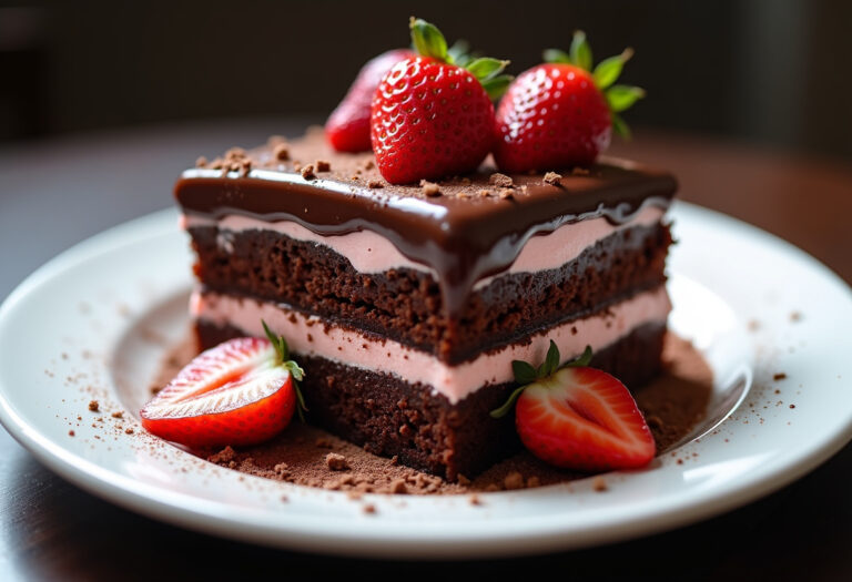 Chocolate Covered Strawberry Ice Cream Cake