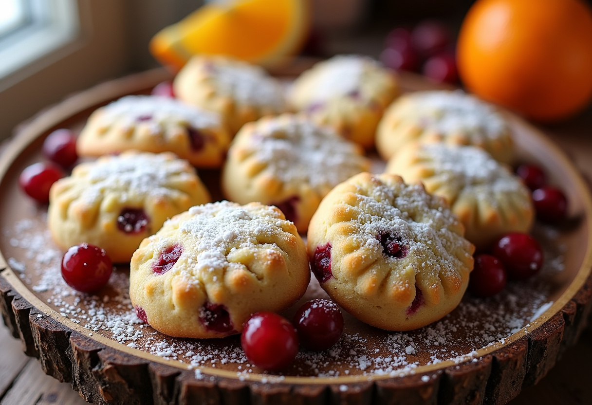 Cranberry Orange Shortbread Cookies