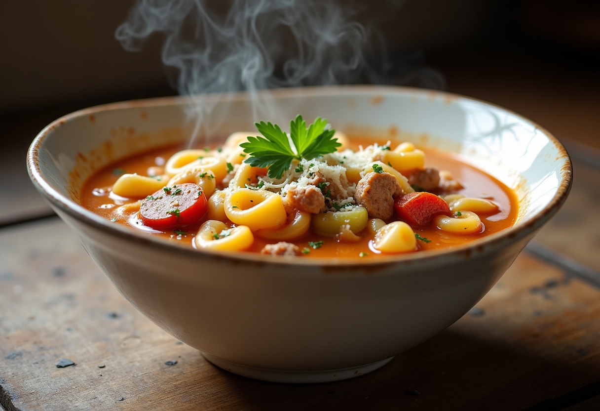 Creamy Parmesan Italian Sausage Ditalini Soup