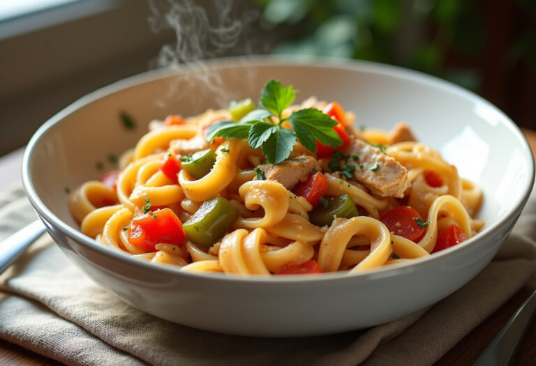 Crock Pot Salsa Ranch Chicken Pasta