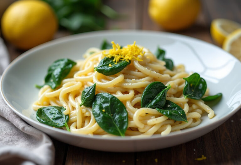 Easy Lemon Ricotta Pasta & Spinach