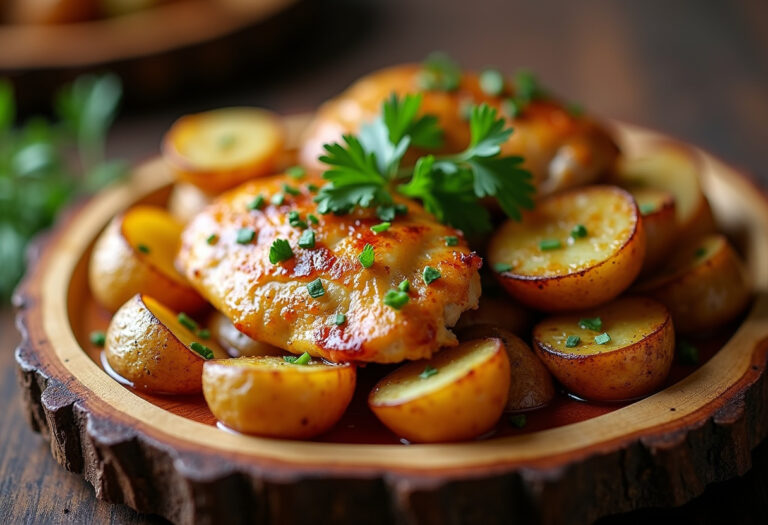 Garlic Butter Chicken and Potatoes Skillet
