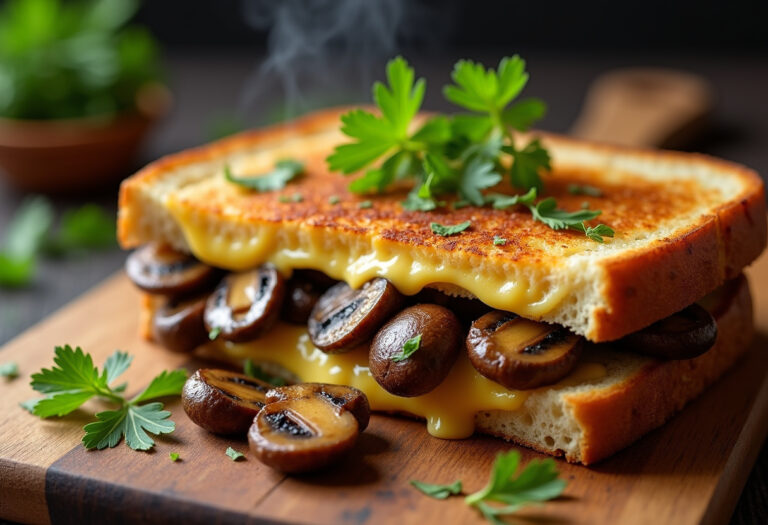 Garlic Mushroom Grilled Cheese