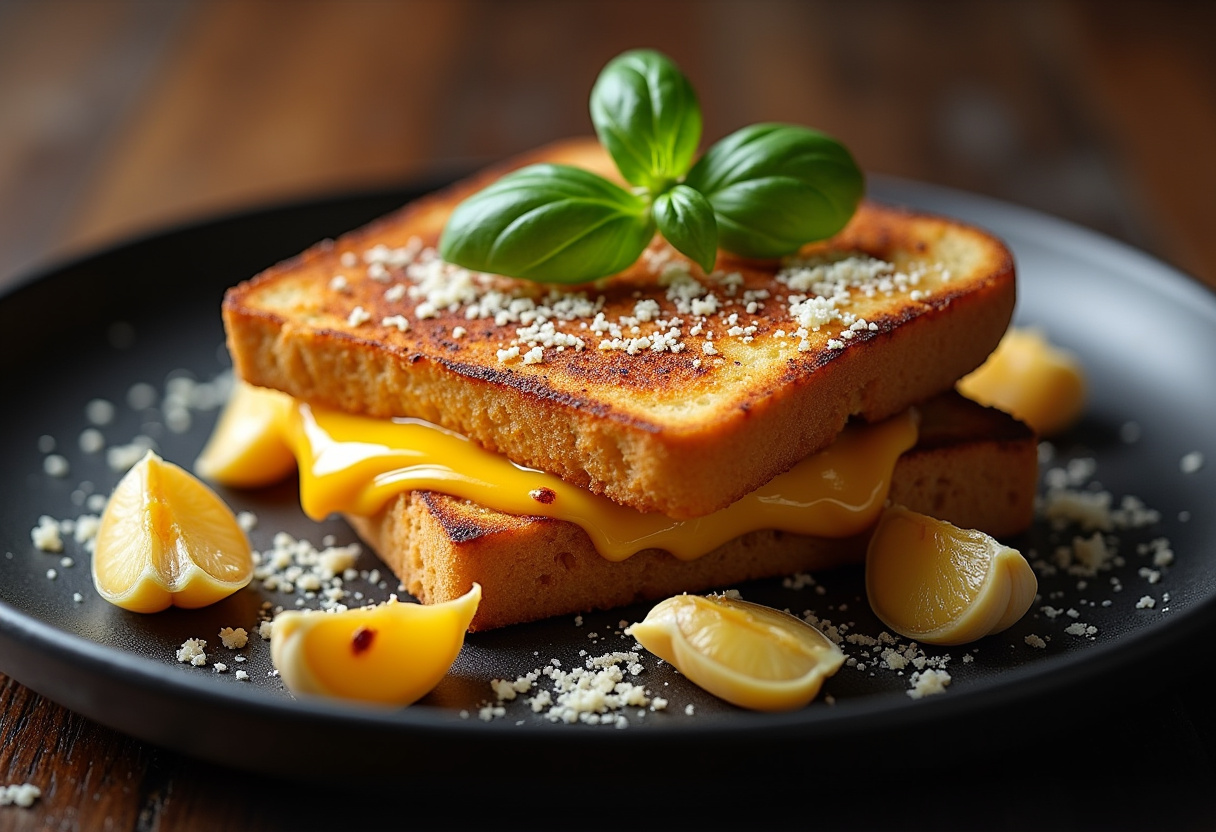 Garlic Parmesan Pizza Grilled Cheese