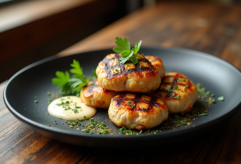 Grilled Chicken Bites with Creamy Garlic Sauce