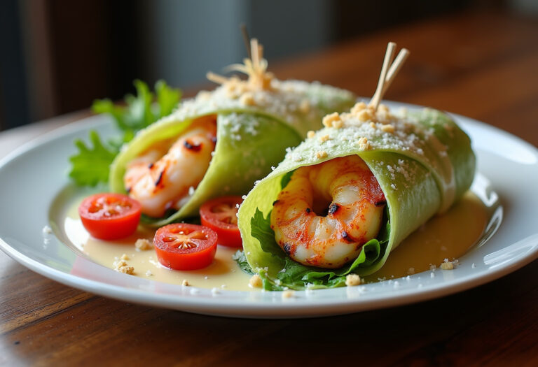 Grilled Shrimp Caesar Wraps