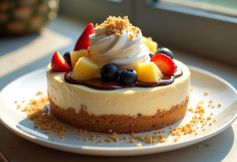 Heavenly No-Bake Banana Split Cheesecake
