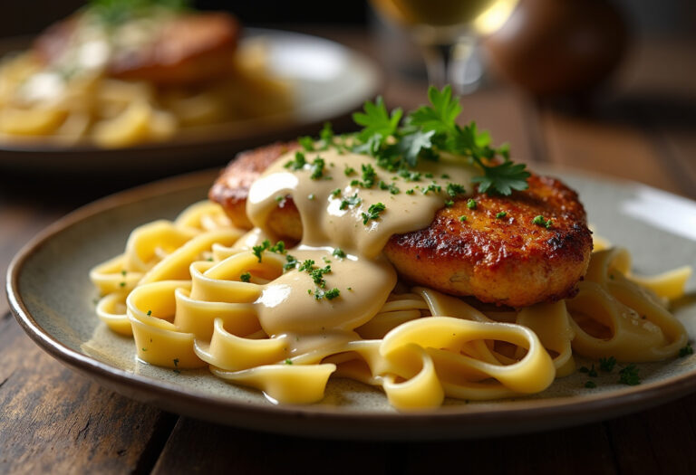 One-Pan Creamy Garlic Butter Chicken with Egg Noodles
