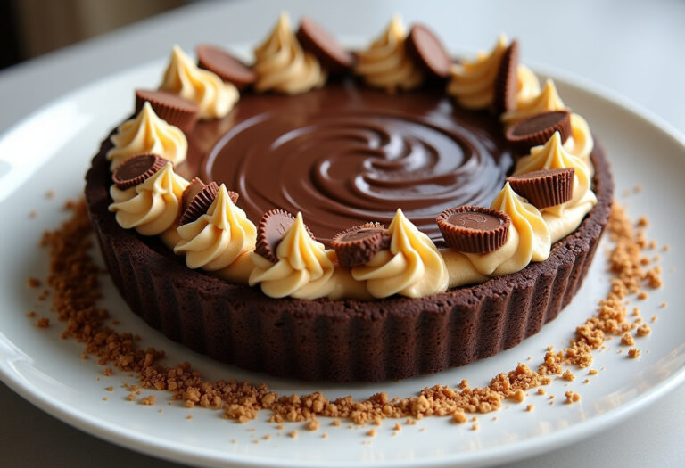 Peanut Butter Cup Chocolate Pie