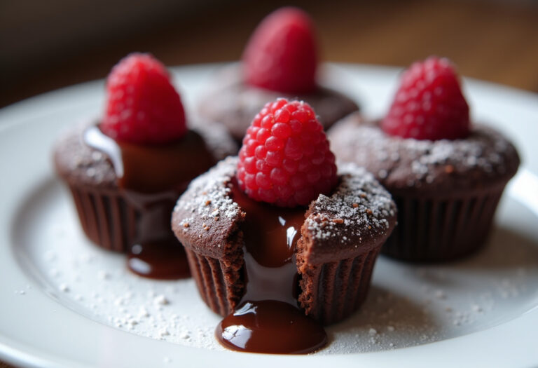 Raspberry Chocolate Lava Cupcakes