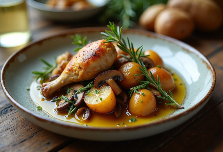 Savory Chicken with Mushrooms and Potatoes