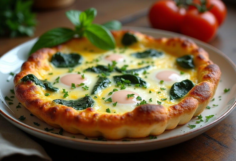 Savory Spinach and Mozzarella Egg Bake