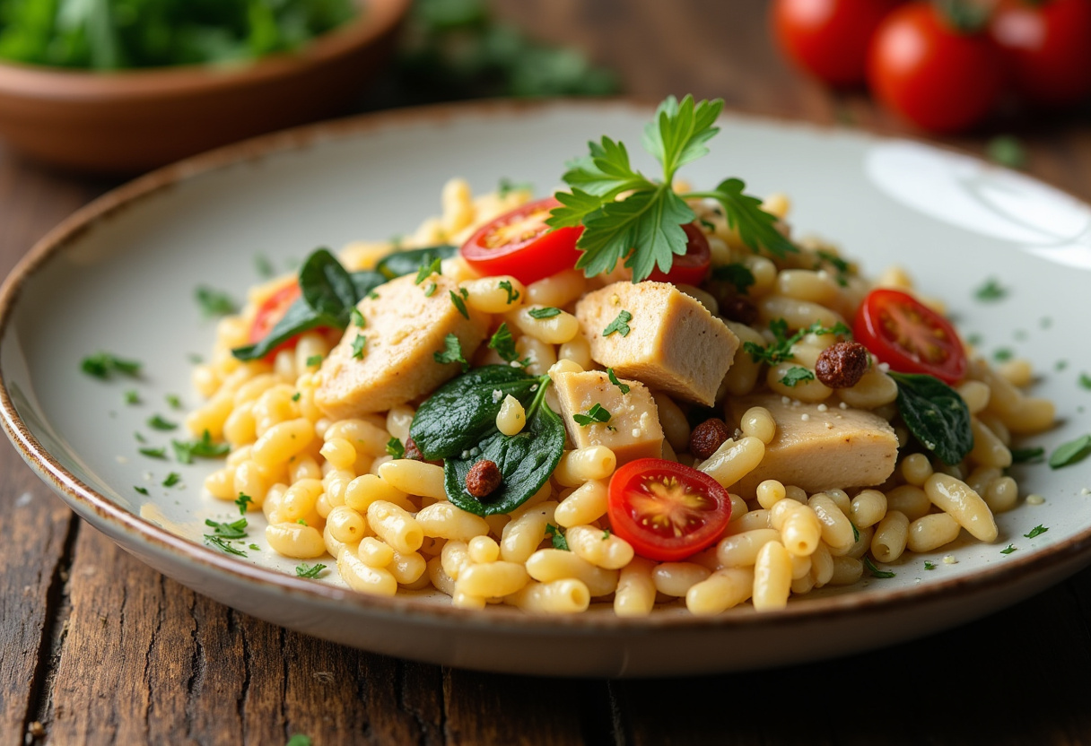Slow Cooker Creamy Tuscan Chicken Orzo