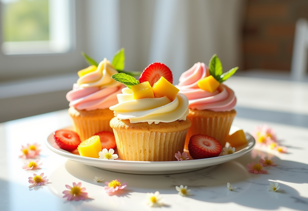 Strawberry Mango Cupcakes