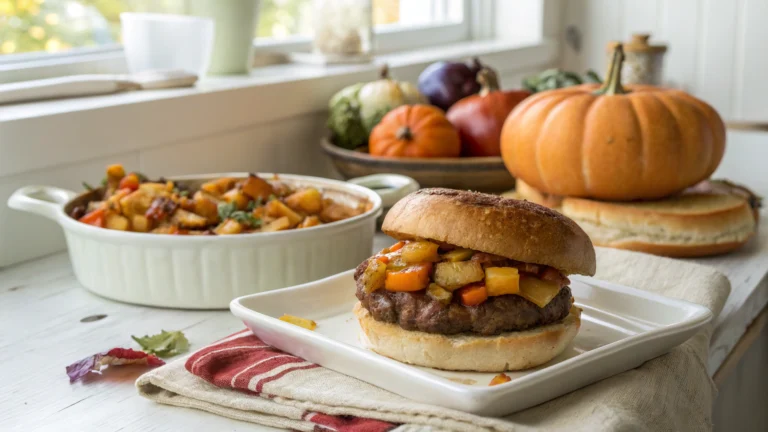 Amish Hamburger with Fall Veggies Bake