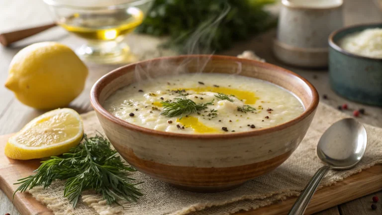 Avgolemono Greek Egg and Lemon Soup