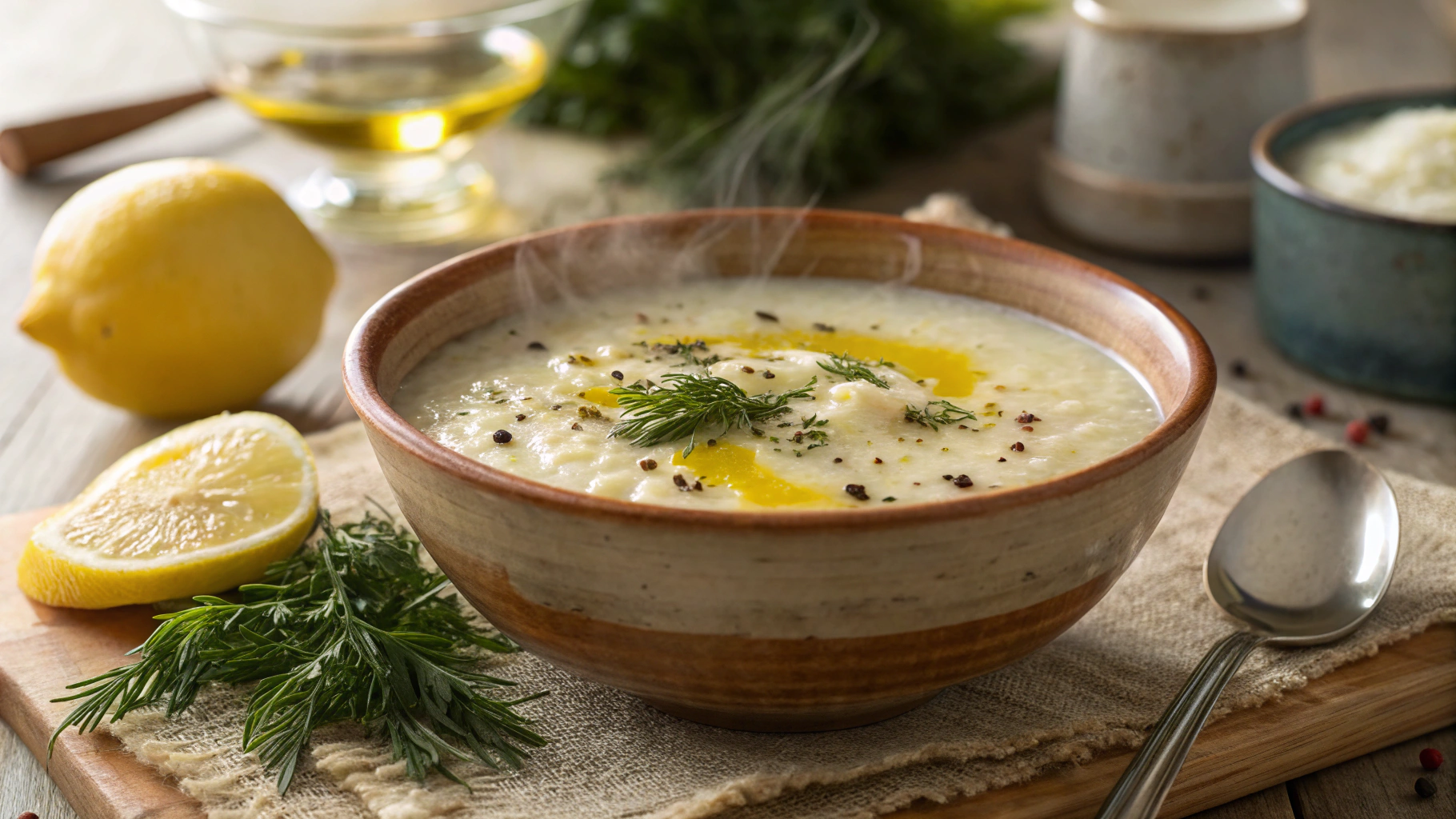 Avgolemono Greek Egg and Lemon Soup