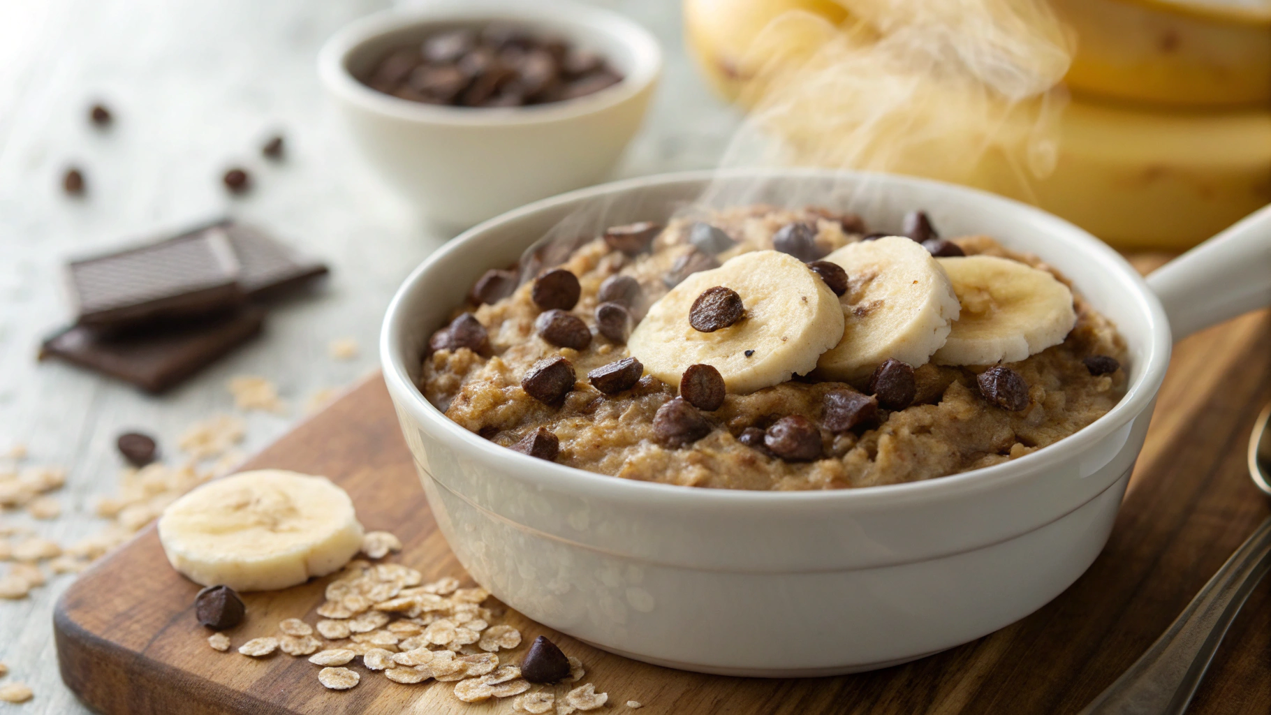 Baked Banana Chocolate Chip Oatmeal