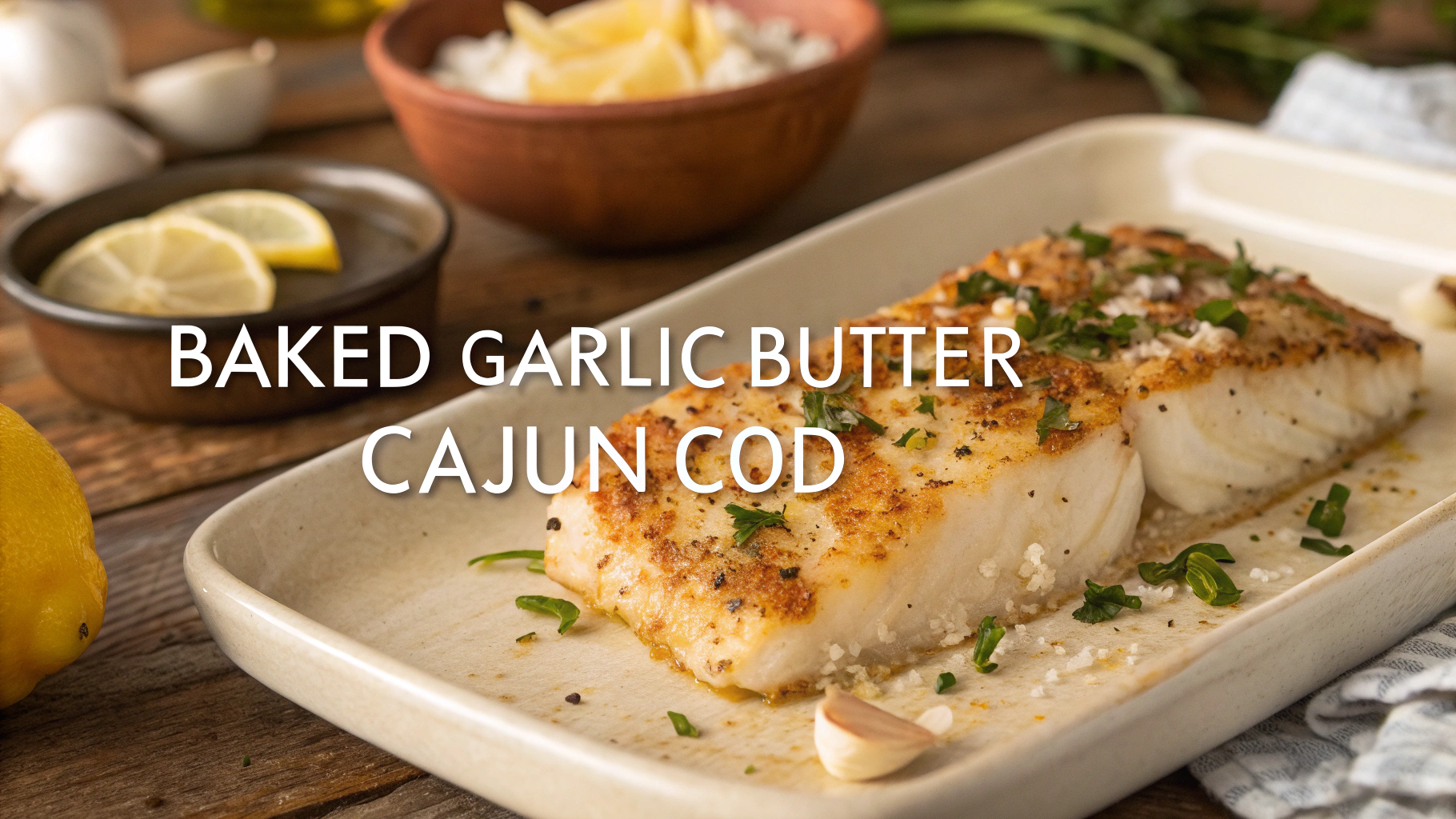Baked Garlic Butter Cajun Cod