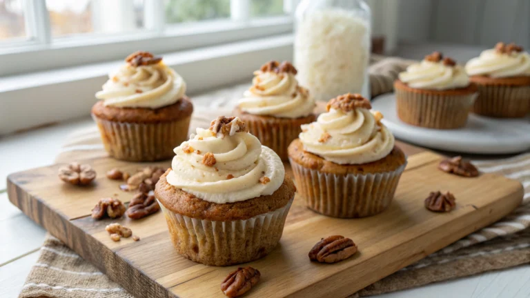 Banana Cinnamon Pecan Cupcakes with Cream Cheese Frosting