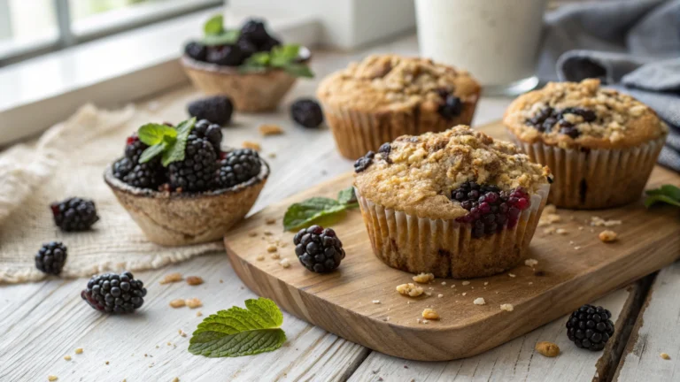 Blackberry Muffins with Oatmeal Streusel