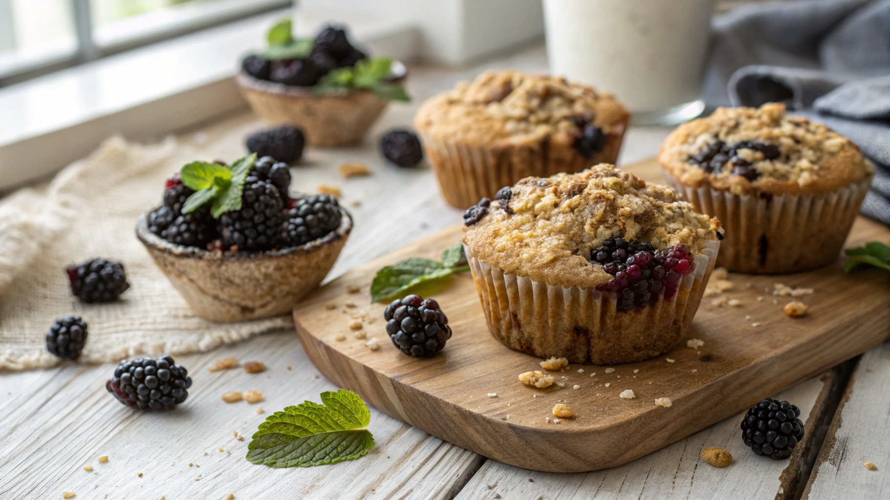 Blackberry Muffins with Oatmeal Streusel