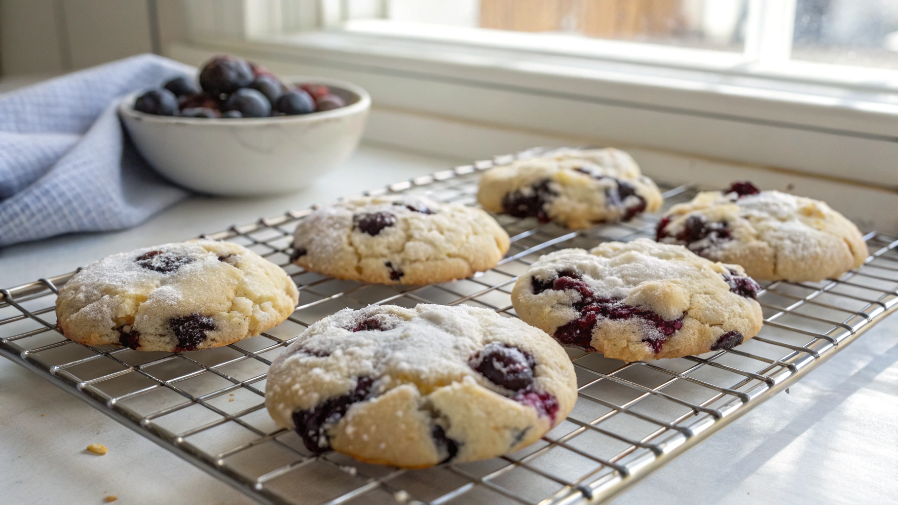 Blueberry Crinkle Cookies