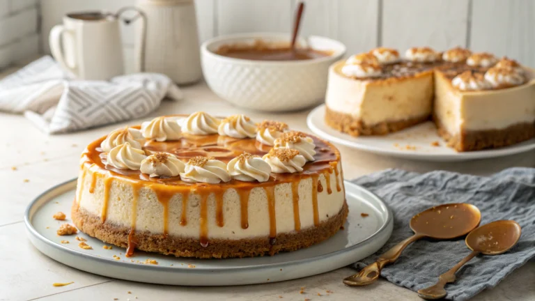 Butterscotch Cheesecake with Butterscotch Sauce