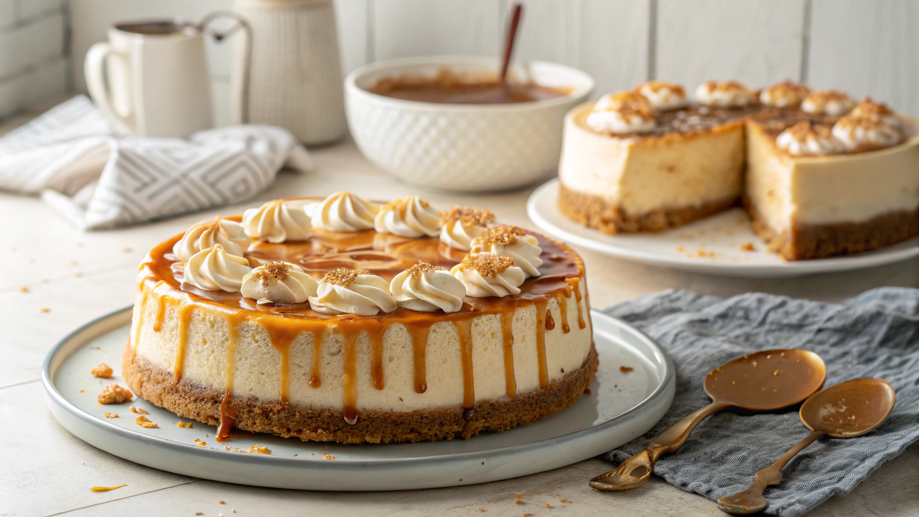 Butterscotch Cheesecake with Butterscotch Sauce