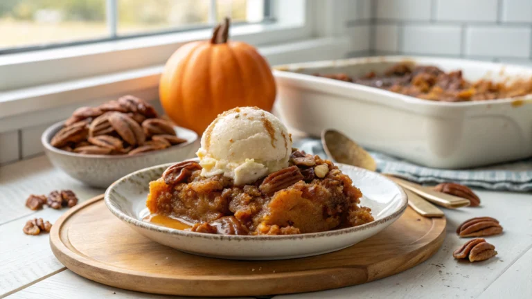 Caramel Pumpkin Cobbler with Pecans