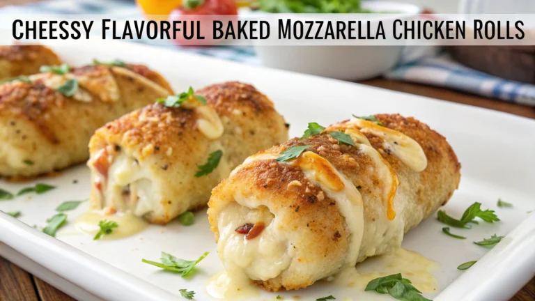 Cheesy Flavorful Baked Mozzarella Chicken Rolls