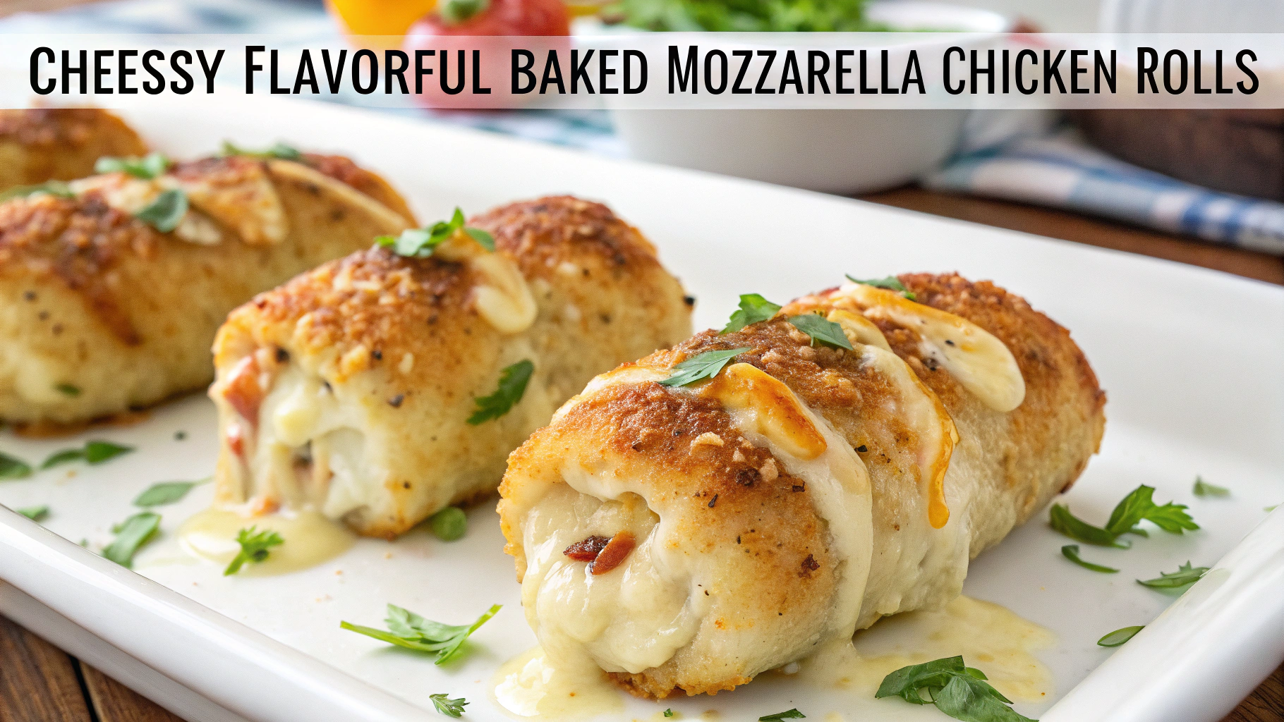 Cheesy Flavorful Baked Mozzarella Chicken Rolls