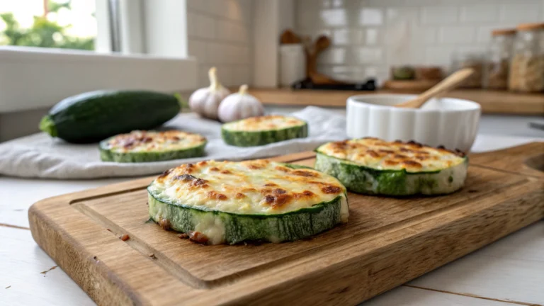 Cheesy Garlic Zucchini Steaks