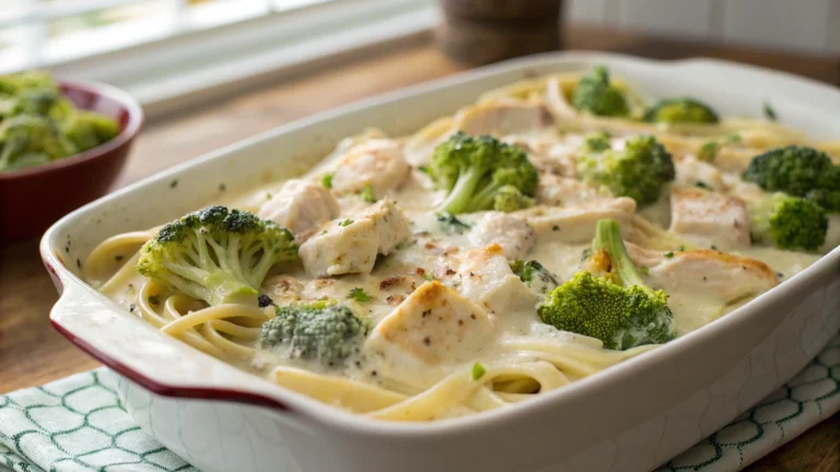 Chicken and Broccoli Baked Alfredo